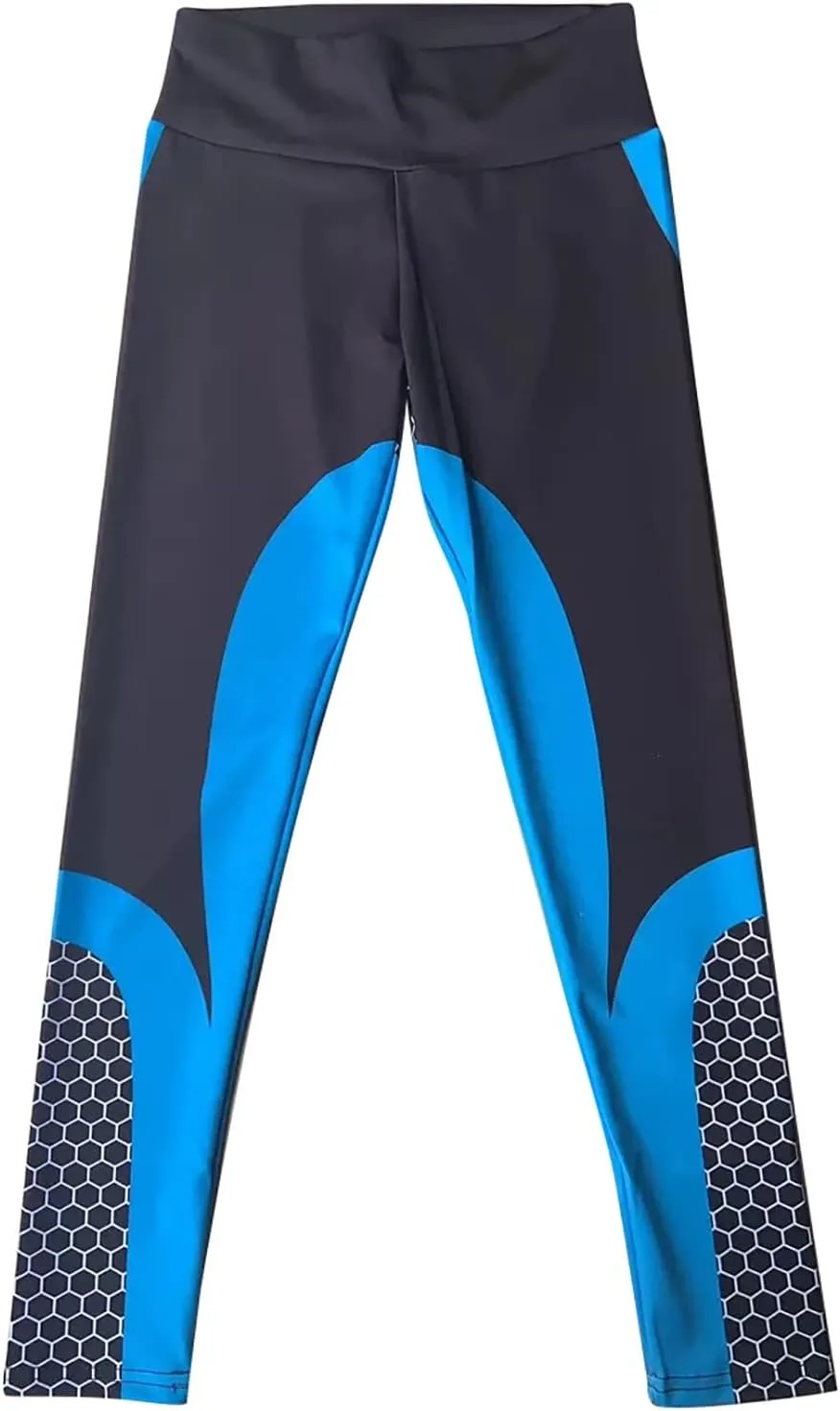Women Yoga Pants Color Blocking High Waist Tummy Control Workout Running Leggings Gym Seamless Compression Booty Tights