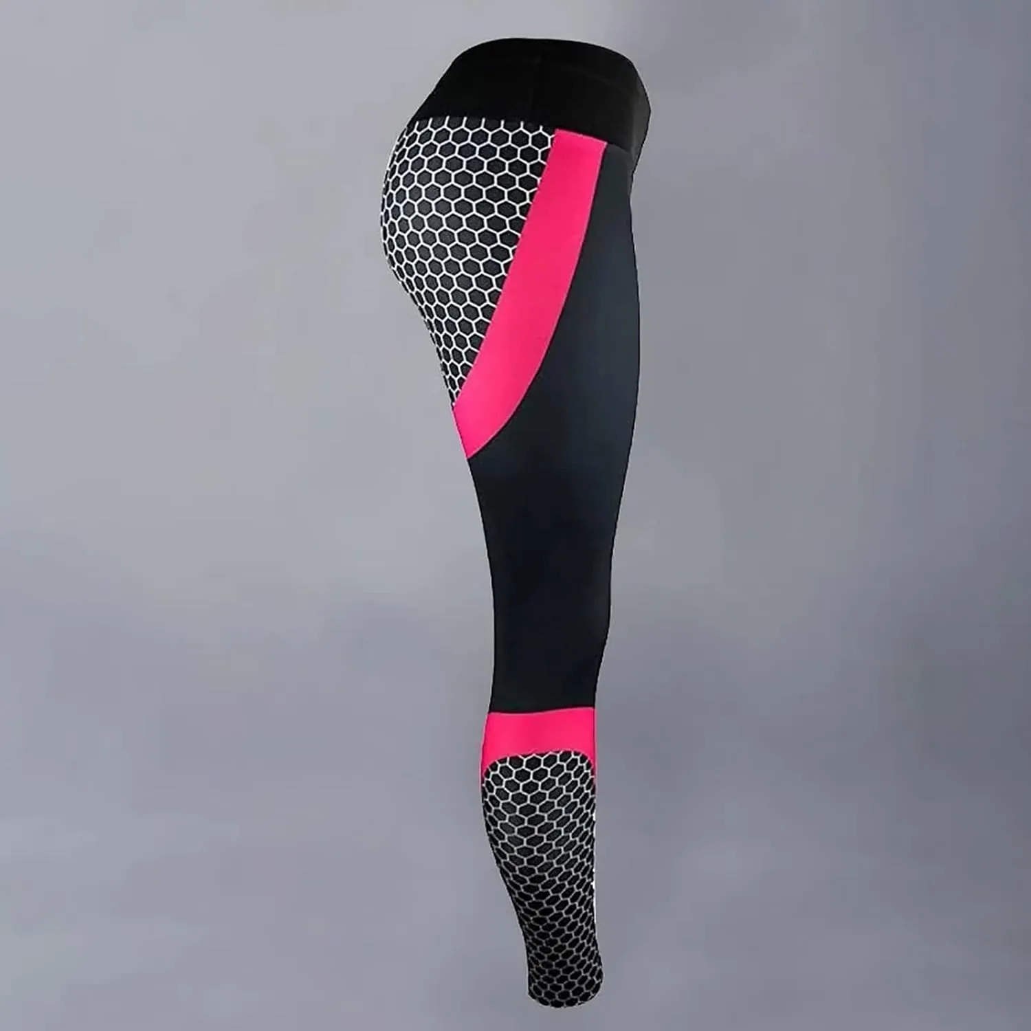 Women Yoga Pants Color Blocking High Waist Tummy Control Workout Running Leggings Gym Seamless Compression Booty Tights