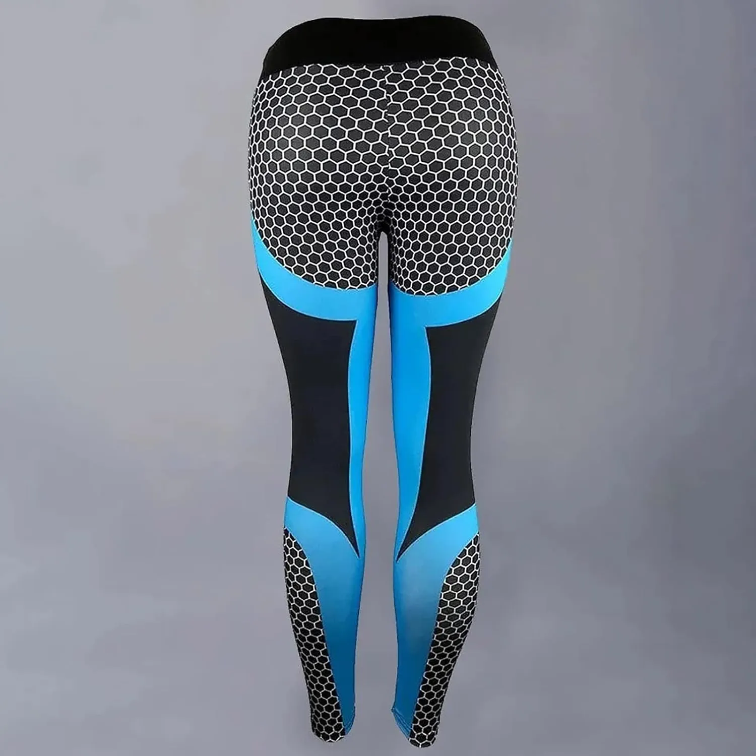 Women Yoga Pants Color Blocking High Waist Tummy Control Workout Running Leggings Gym Seamless Compression Booty Tights