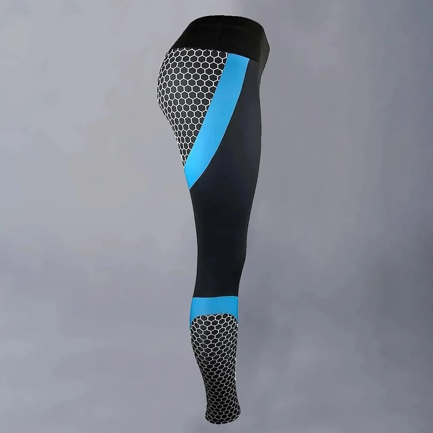 Women Yoga Pants Color Blocking High Waist Tummy Control Workout Running Leggings Gym Seamless Compression Booty Tights