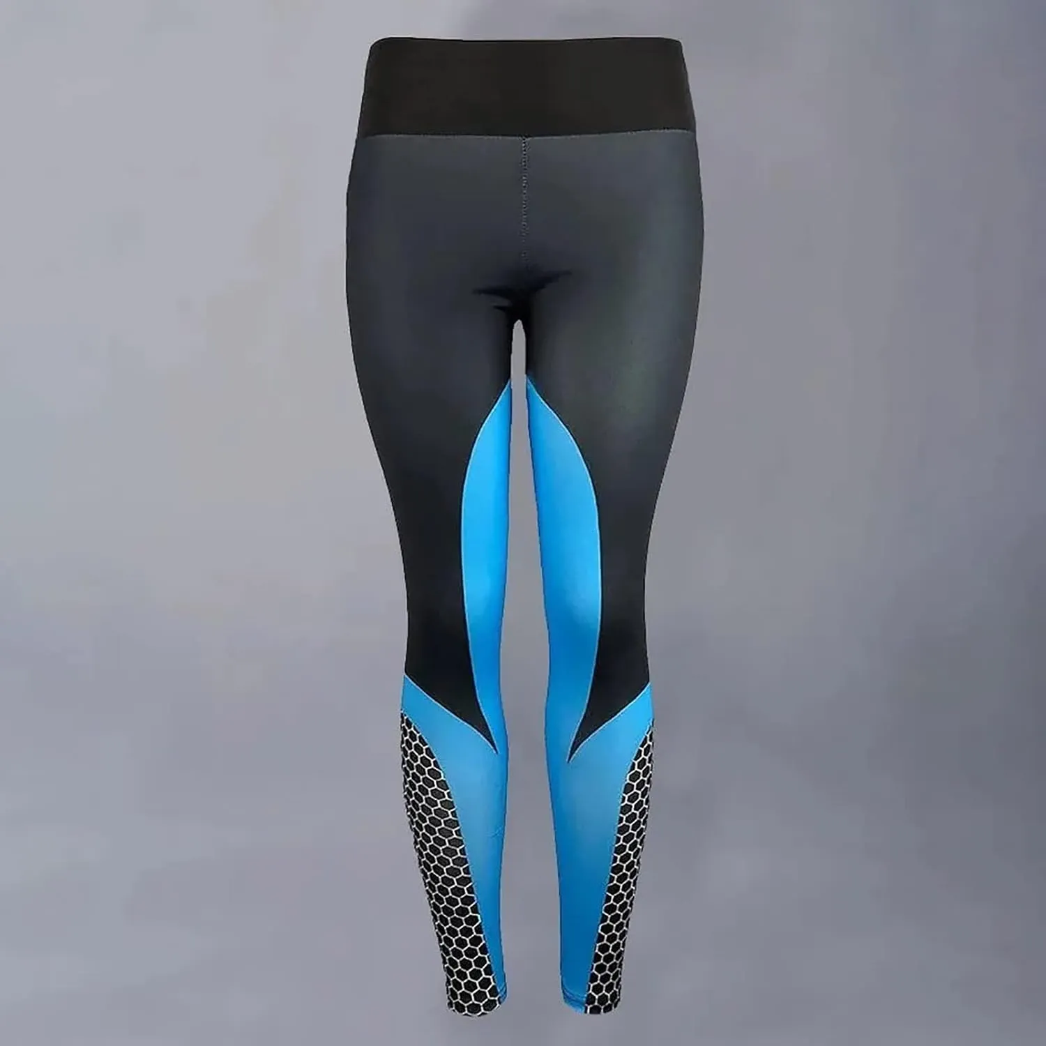Women Yoga Pants Color Blocking High Waist Tummy Control Workout Running Leggings Gym Seamless Compression Booty Tights