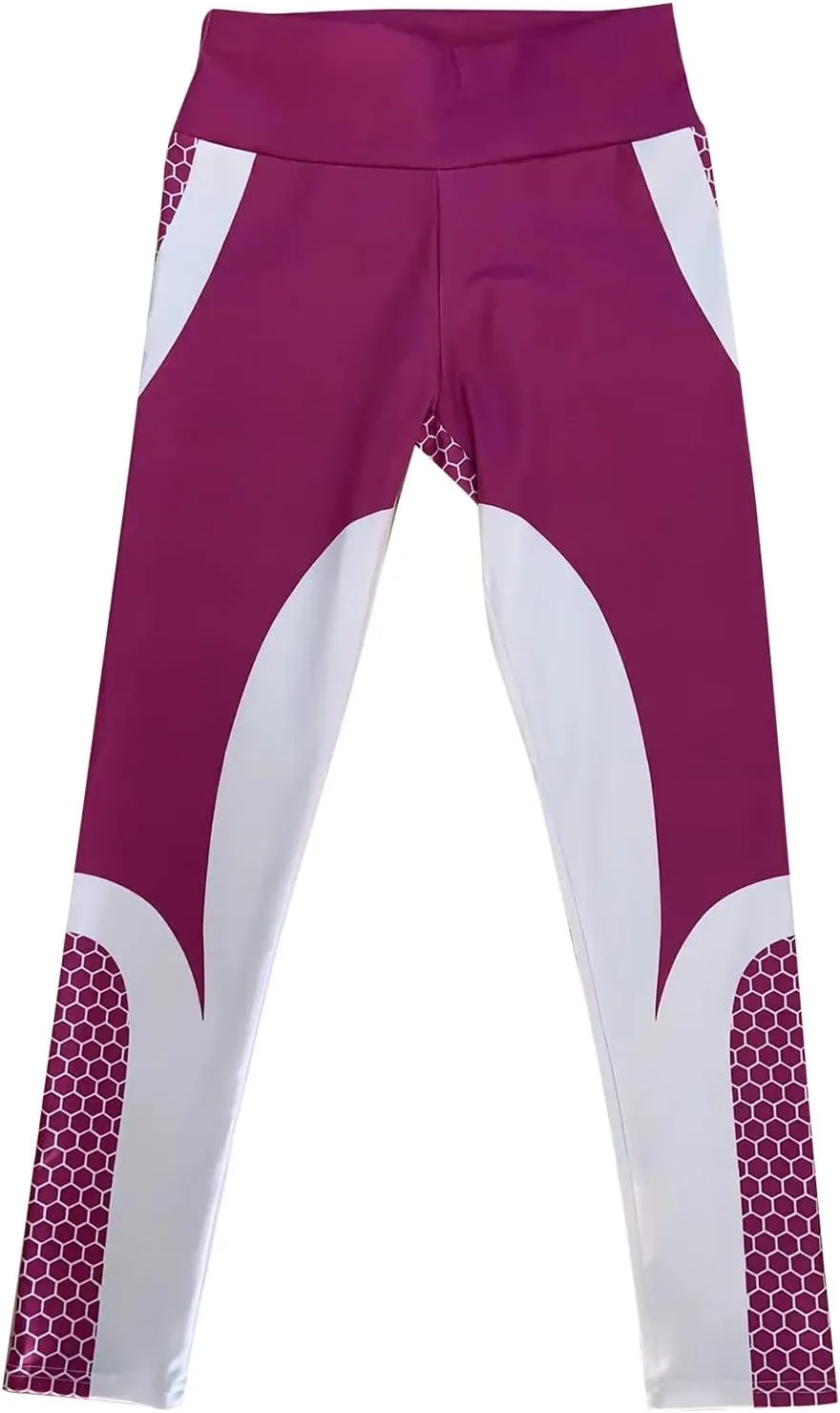 Women Yoga Pants Color Blocking High Waist Tummy Control Workout Running Leggings Gym Seamless Compression Booty Tights