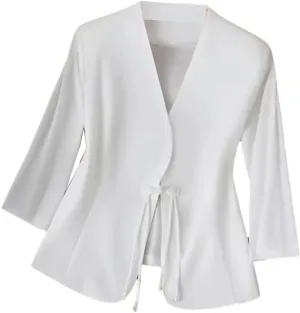 Women's 3/4 Sleeve Chinese Style Blazer Spring Summer Thin Suit Jacket