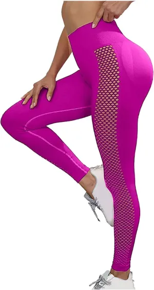 Womens Butt Lift Leggings Workout Yoga Pants Ruched Booty High Waist Seamless Leggings Elastic Compression Tights
