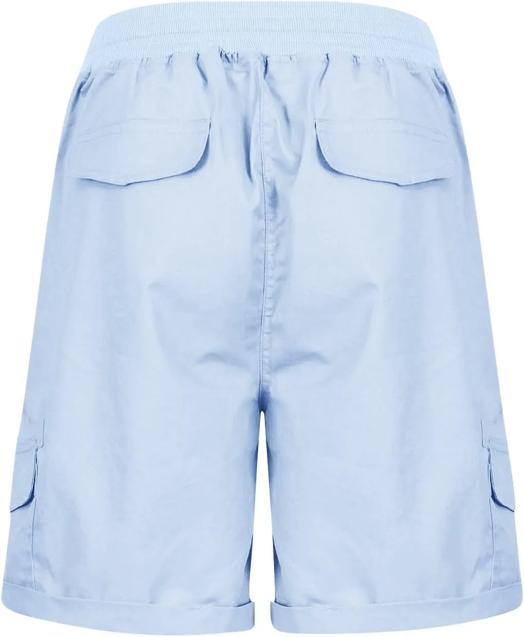 Womens Cargo Shorts 2025 Summer Casual Elastic High Waisted Drawstring Shorts Dressy Cotton Short Pants with Pocket