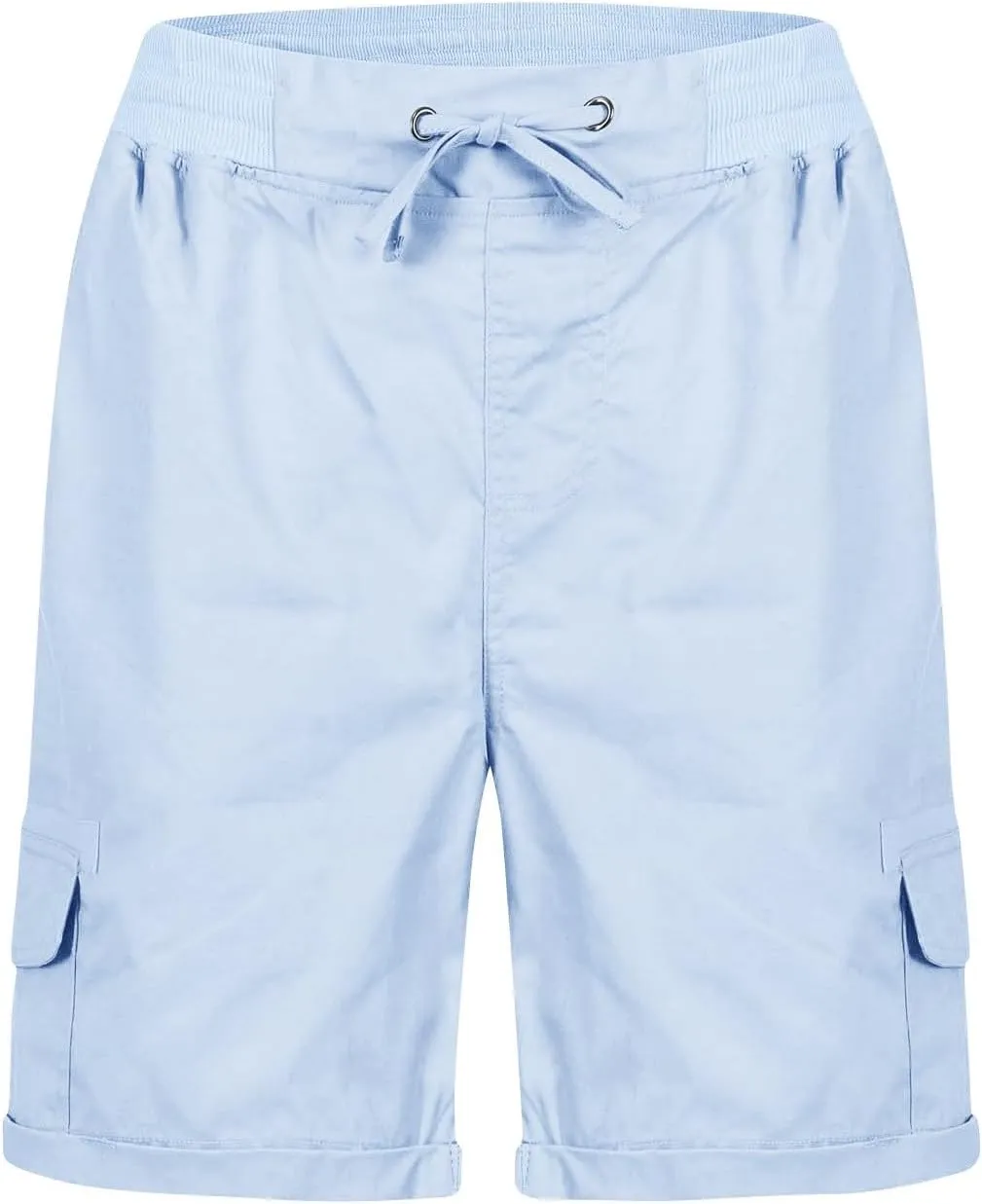 Womens Cargo Shorts 2025 Summer Casual Elastic High Waisted Drawstring Shorts Dressy Cotton Short Pants with Pocket
