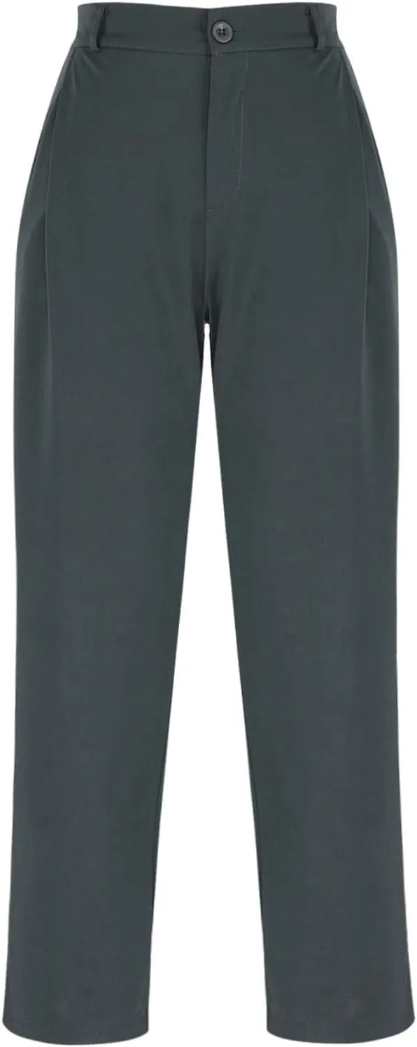 Womens Casual Wide Leg Pants High Waisted Button Down Straight Long Trousers Palazzo Pants Business Office Flowy Pants