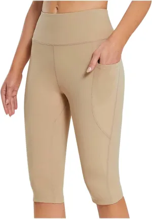 Women's Compression Legging Women Waist Pants High Control Training Running Yoga Abdomen Cropped Pants Pockets Yoga
