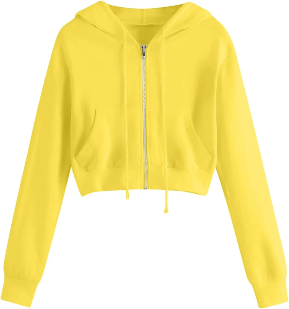 Womens Cropped Hoodie Zip Up Hoodies Jackets Zipper Long Sleeve Sweatshirts Fall Trendy 2024 Y2K Fashion Clothes