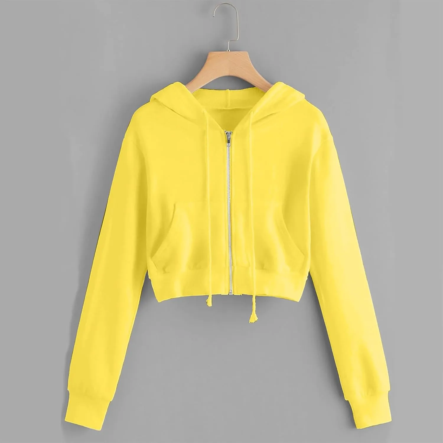 Womens Cropped Hoodie Zip Up Hoodies Jackets Zipper Long Sleeve Sweatshirts Fall Trendy 2024 Y2K Fashion Clothes