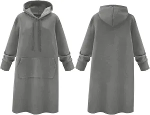 Womens Dresses Fall Winter 2024 Casual Long Sleeve Drawstring Hoodies Sweatshirt Pullover Tunic Mini Dress