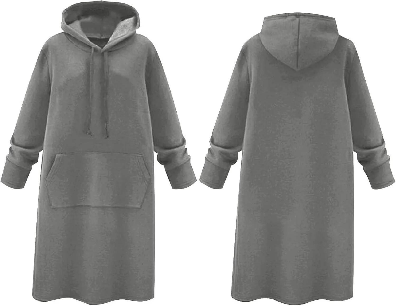 Womens Dresses Fall Winter 2024 Casual Long Sleeve Drawstring Hoodies Sweatshirt Pullover Tunic Mini Dress