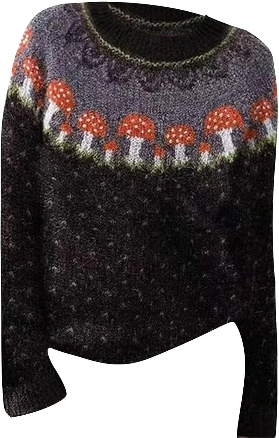 Women's Fair Isle Sweater Vintage Women's Knitted Isle Print Retro Sweater Casual Loose Casual Loose Long Sleeve