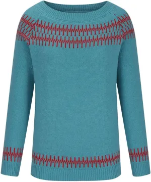 Women's Fair Isle Sweater Vintage Women's Knitted Isle Print Retro Sweater Casual Loose Casual Loose Long Sleeve