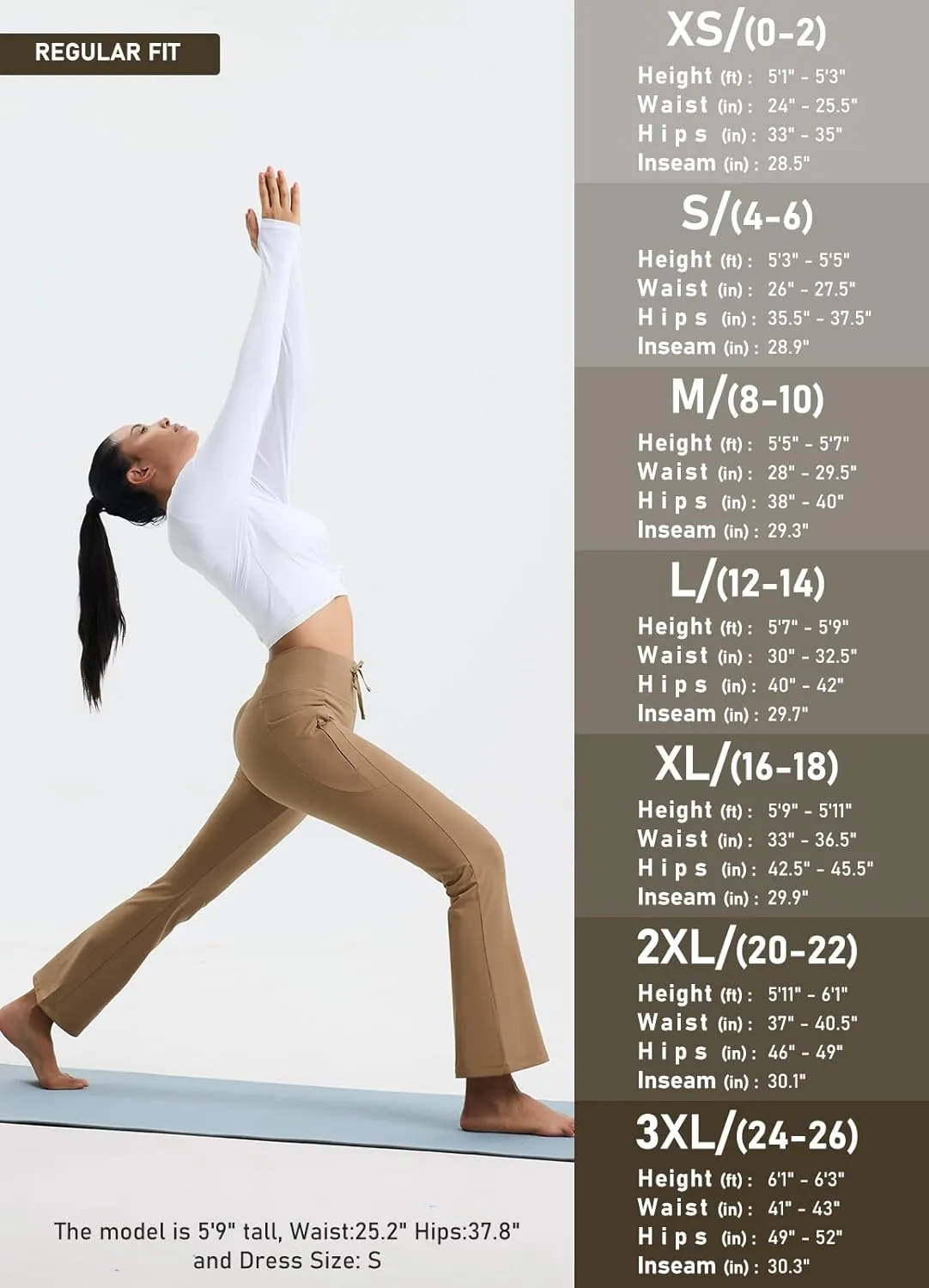 Women's Fleece Lined Pants Straight Leg Thermal Sweatpants Water Resistant Hiking Yoga Dress Pants Flare Leggings