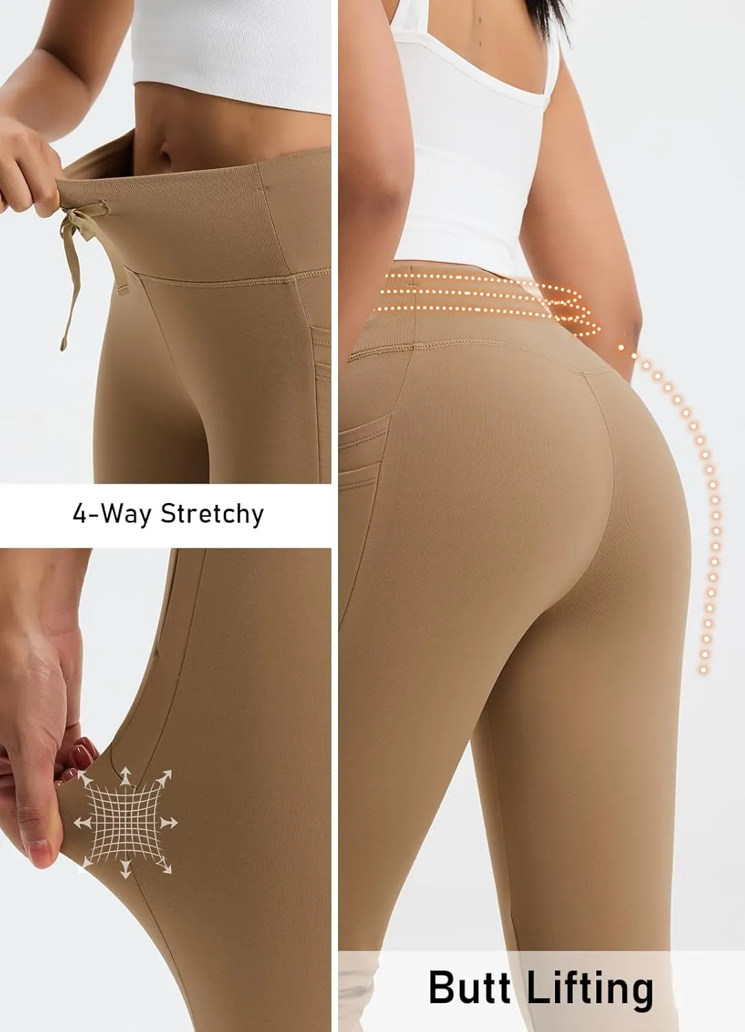 Women's Fleece Lined Pants Straight Leg Thermal Sweatpants Water Resistant Hiking Yoga Dress Pants Flare Leggings