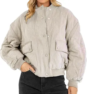 Womens Hooded Quilted Puffer Jacket Jacket Pocket Cotton Loose Jacket Winter Puffer Jacket Puffer Jacket Women