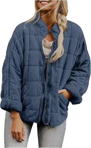 Womens Hooded Quilted Puffer Jacket Jacket Pocket Cotton Loose Jacket Winter Puffer Jacket Puffer Jacket Women