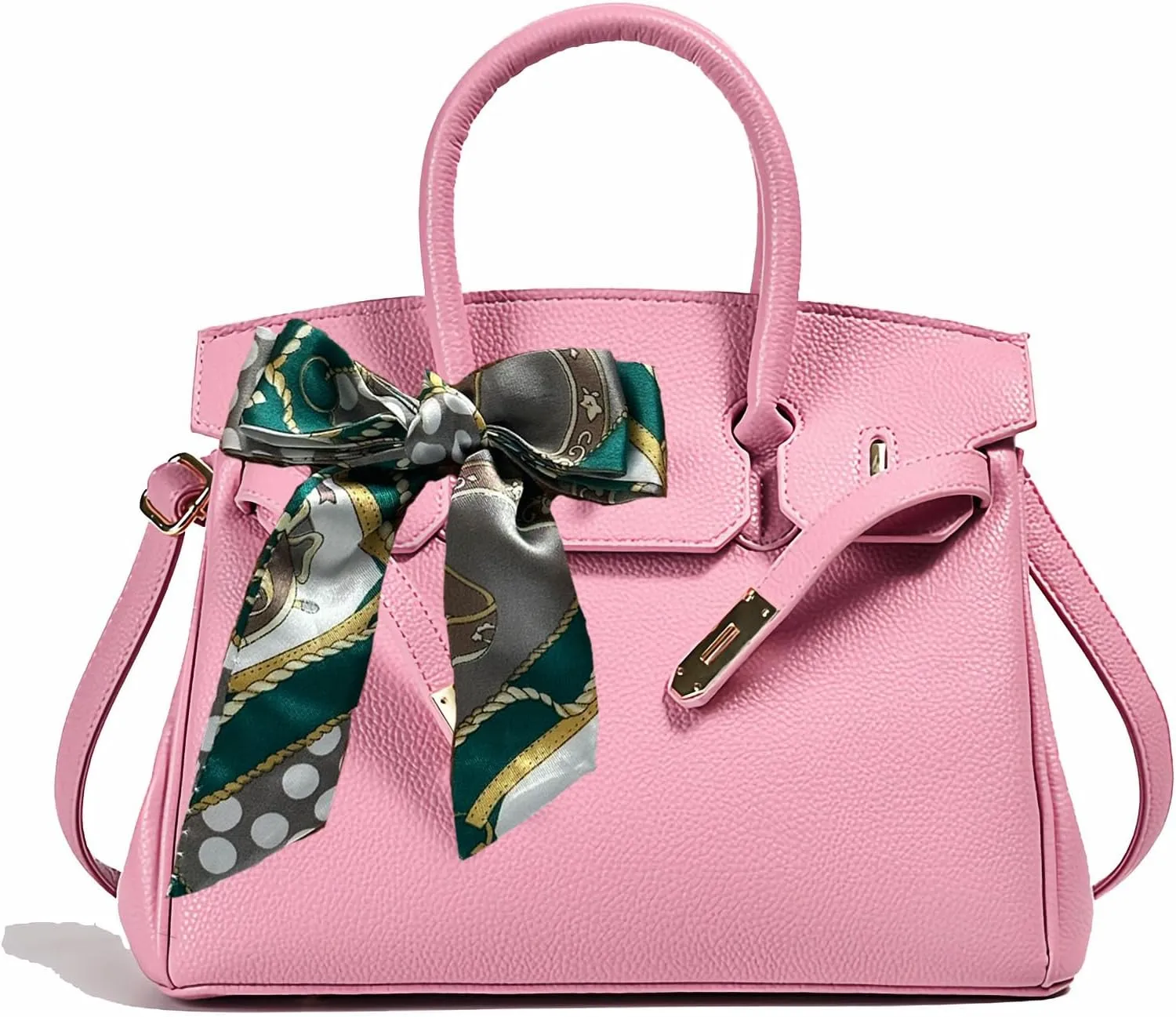 Women's Large Capacity Handbags Simple Shoulder Bags and Crossbody Bag PU Underarm Purses (Pink)