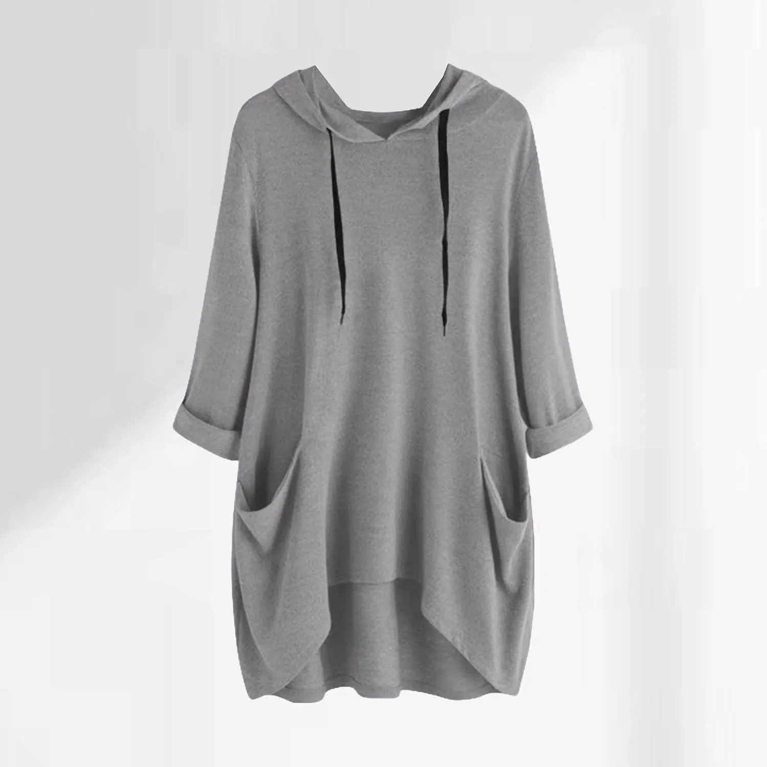 Women's Long-Sleeve Hooded Mini Sweatshirt Dress Oversized Sweatshirts with Pocket Hoodies Pullover Fall Outfits 2024