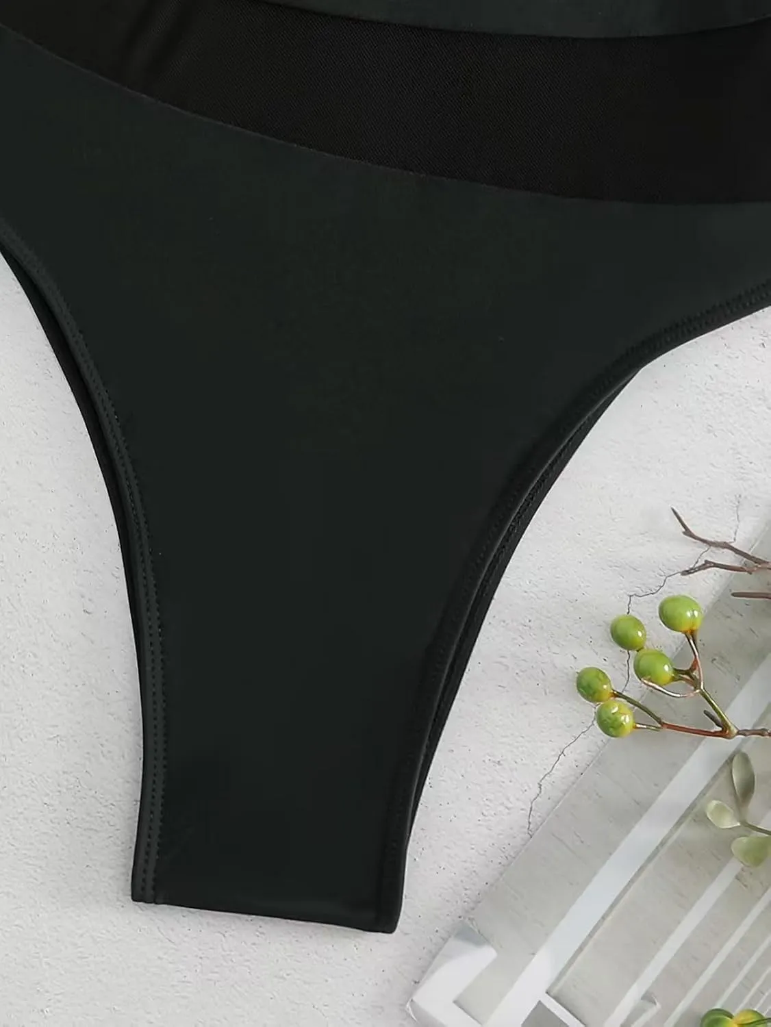 Women's one-Piece Swimsuit mesh Paneled one-Shoulder Sexy Tummy-Controlling Monokini