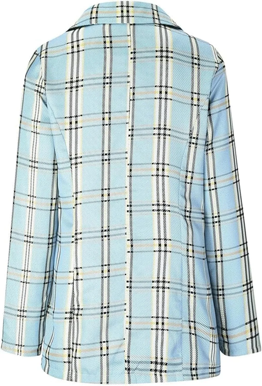 Womens Plaid Tweed Blazers Dressy Casual Open Front Long Sleeve Suit Jackets Vintage Print Tweed Longline Cardigans