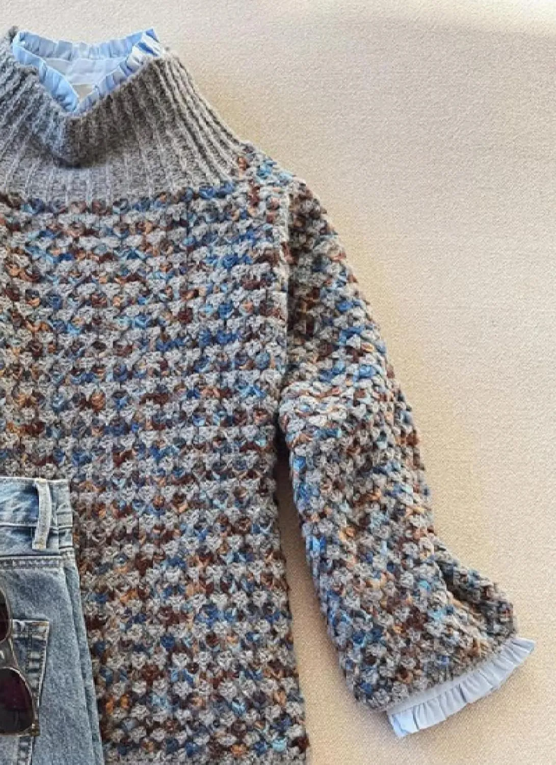 Womens Retro Mock Neck Chunky Knit Sweater Casual Pullover Top 2025 Fashion Outfits Clothes