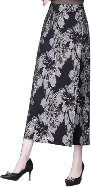 Women's Skirt Spring High Waist Straight Mid-Length Chinese Style Skirts for Women
