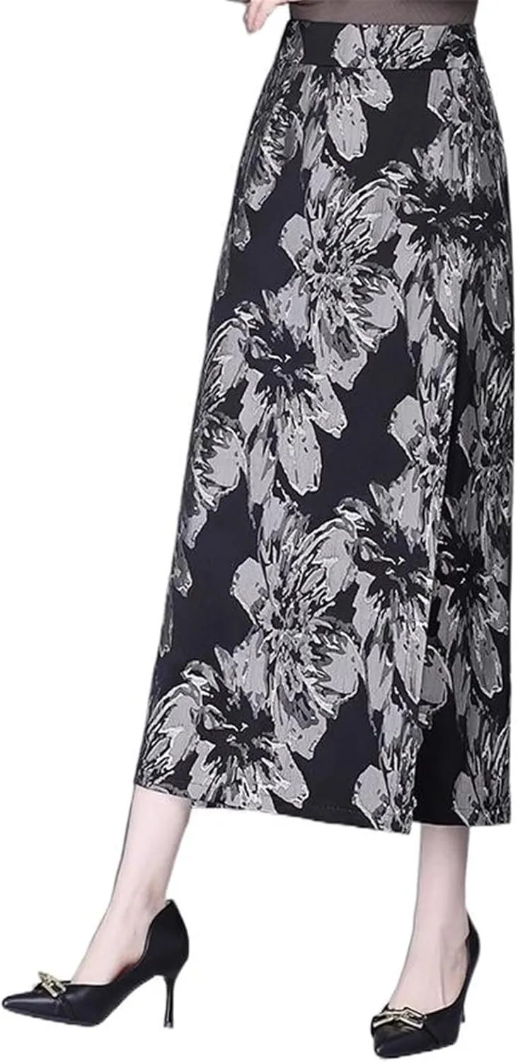 Women's Skirt Spring High Waist Straight Mid-Length Chinese Style Skirts for Women