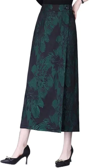 Women's Skirt Spring High Waist Straight Mid-Length Chinese Style Skirts for Women