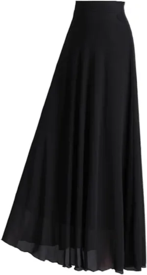 Women's Skirt Summer Black High Waist A-Line Mid-Length Skirts for Women
