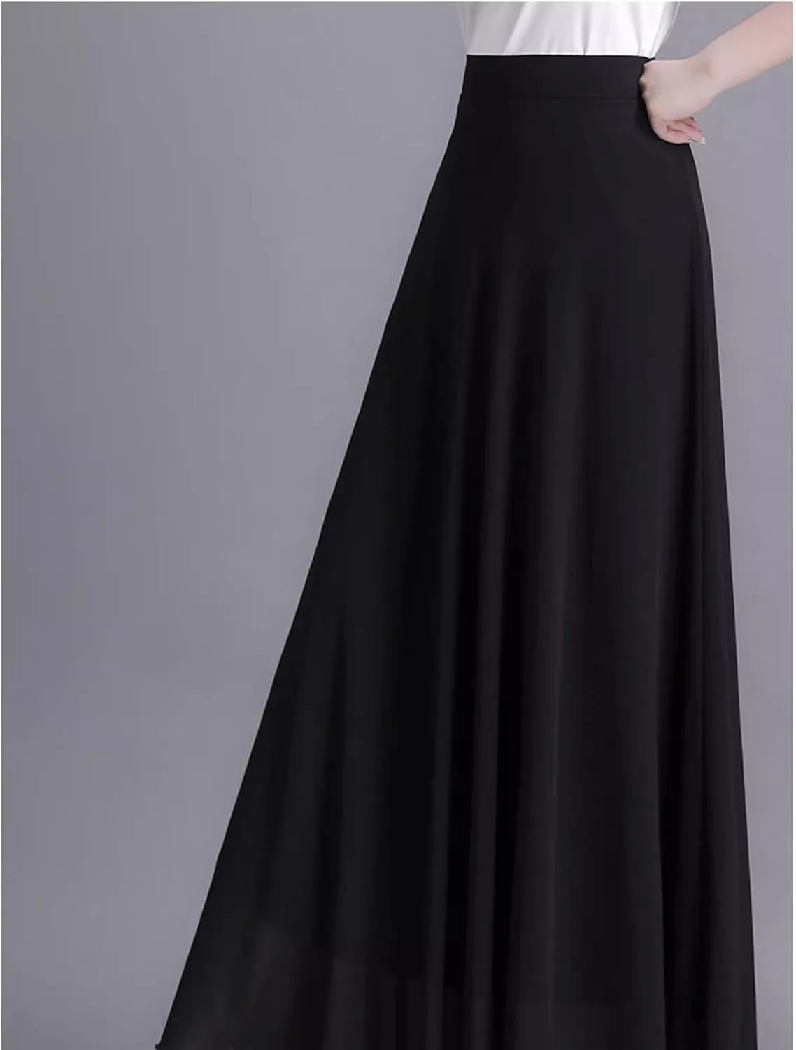 Women's Skirt Summer Black High Waist A-Line Mid-Length Skirts for Women