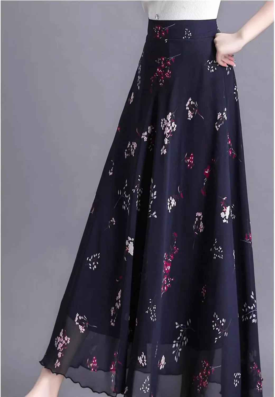 Women's Skirt Summer Black High Waist A-Line Mid-Length Skirts for Women