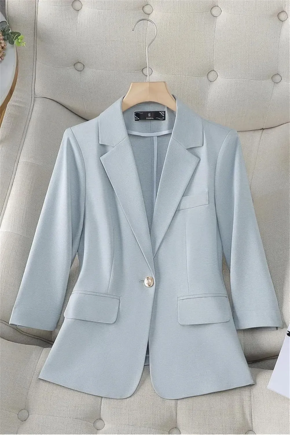 Women's Spring Slim Fit Thin Seven-Quarter Sleeve Blazer Outerwear