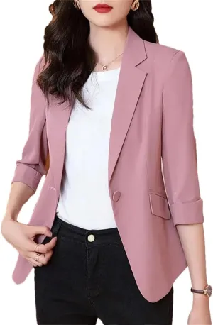 Women's Spring Summer 3/4 Sleeve Suit Jacket