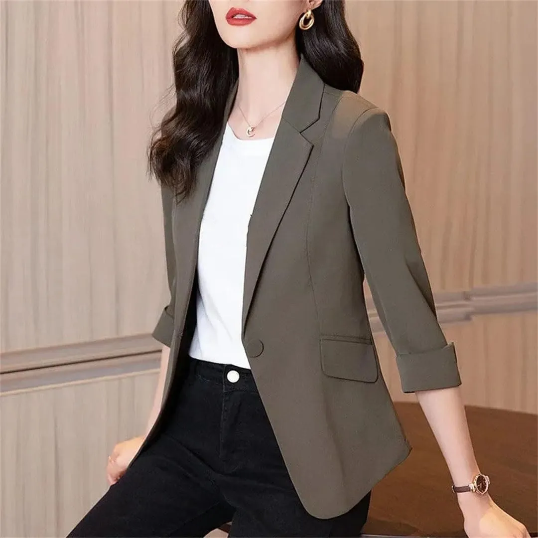 Women's Spring Summer 3/4 Sleeve Suit Jacket
