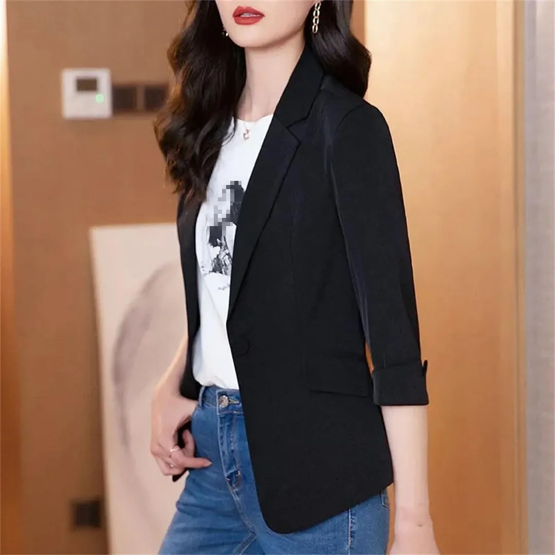 Women's Spring Summer 3/4 Sleeve Suit Jacket