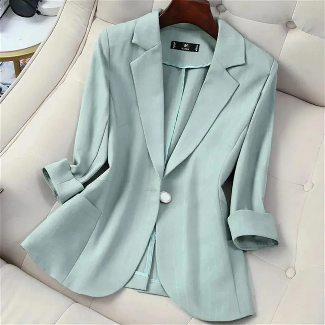 Women's Suit Coat Spring Summer Thin Ladies Blazer Jacket Long Sleeve Outerwear