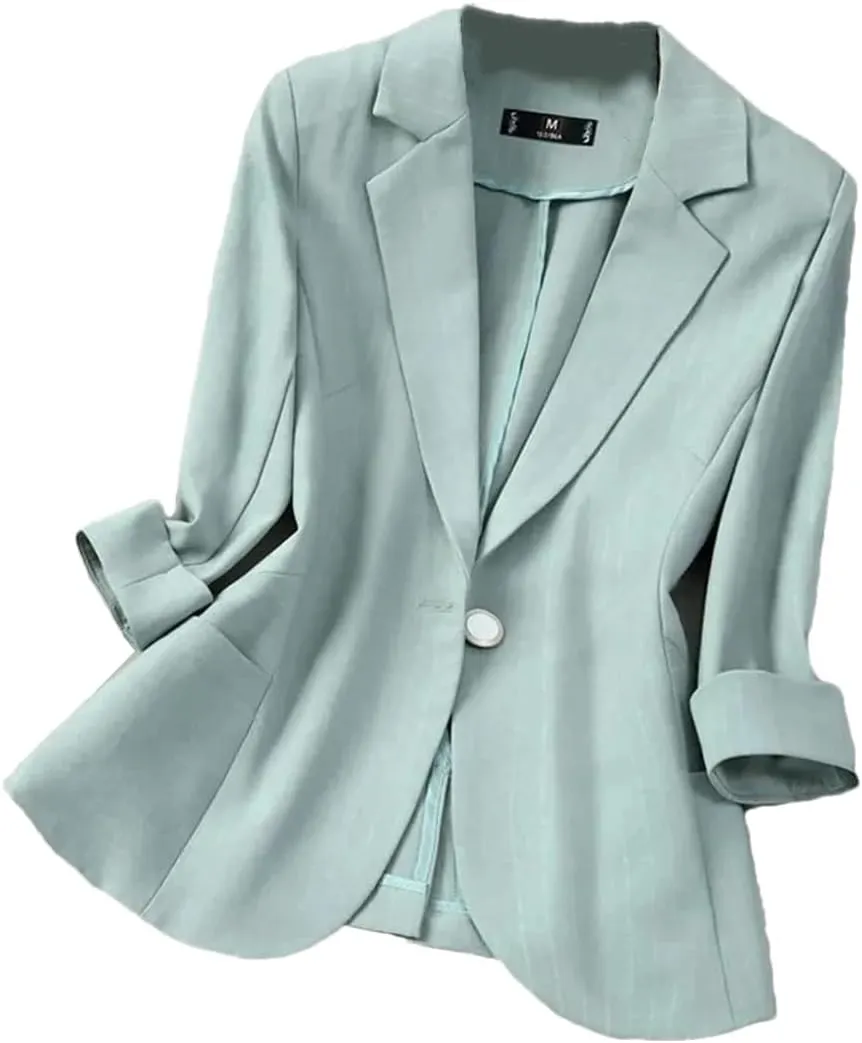 Women's Suit Coat Spring Summer Thin Ladies Blazer Jacket Long Sleeve Outerwear