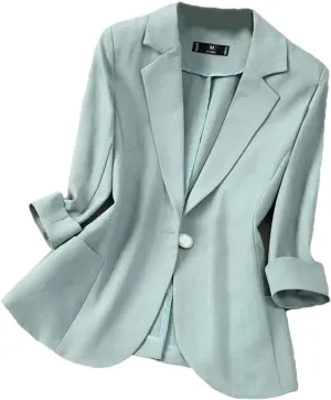 Women's Suit Coat Spring Summer Thin Ladies Blazer Jacket Long Sleeve Outerwear
