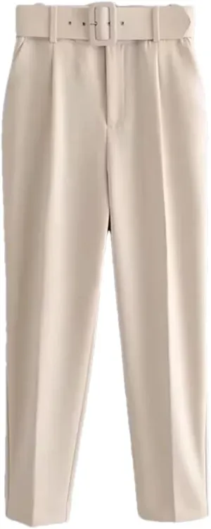 Women's Summer Casual Solid Color Suit Jacket Straight Pants Set