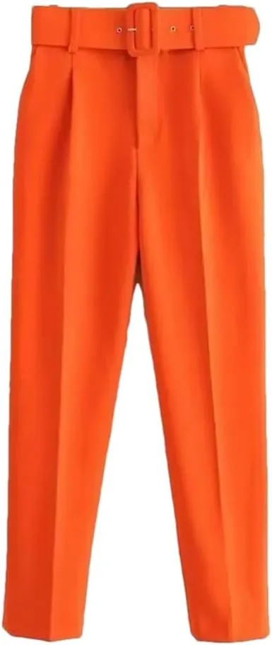 Women's Summer Casual Solid Color Suit Jacket Straight Pants Set