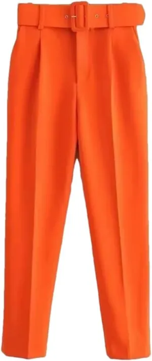 Women's Summer Casual Solid Color Suit Jacket Straight Pants Set
