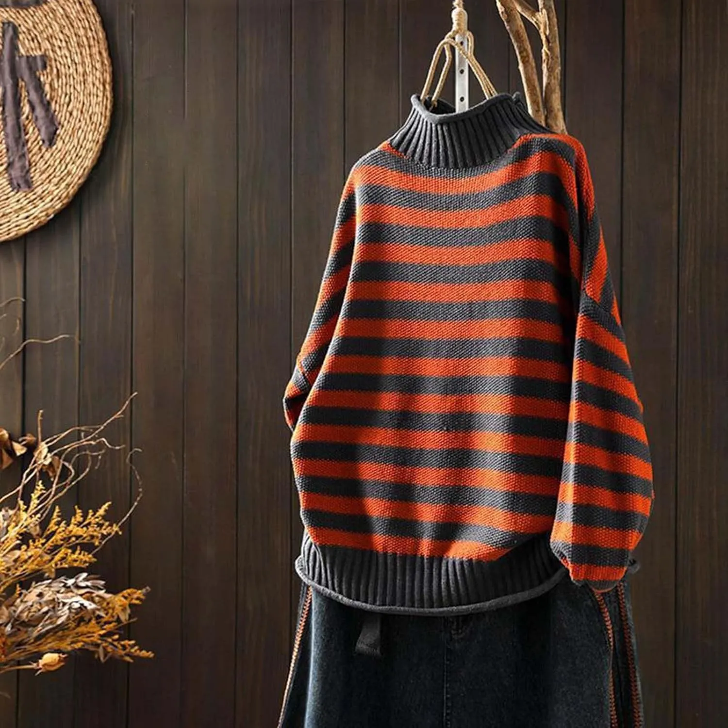 Womens Turtleneck Sweater Cozy Sweaters for Women Oversized Sweater Chucky Sweater