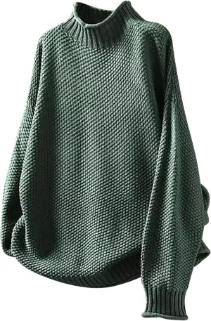 Womens Turtleneck Sweater Cozy Sweaters for Women Oversized Sweater Chucky Sweater