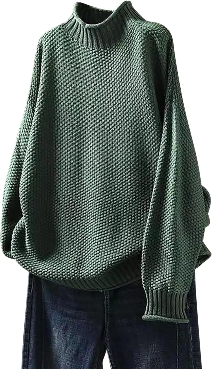 Womens Turtleneck Sweater Cozy Sweaters for Women Oversized Sweater Chucky Sweater