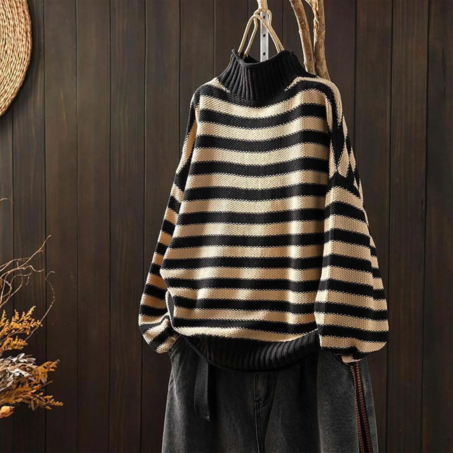 Womens Turtleneck Sweater Cozy Sweaters for Women Oversized Sweater Chucky Sweater