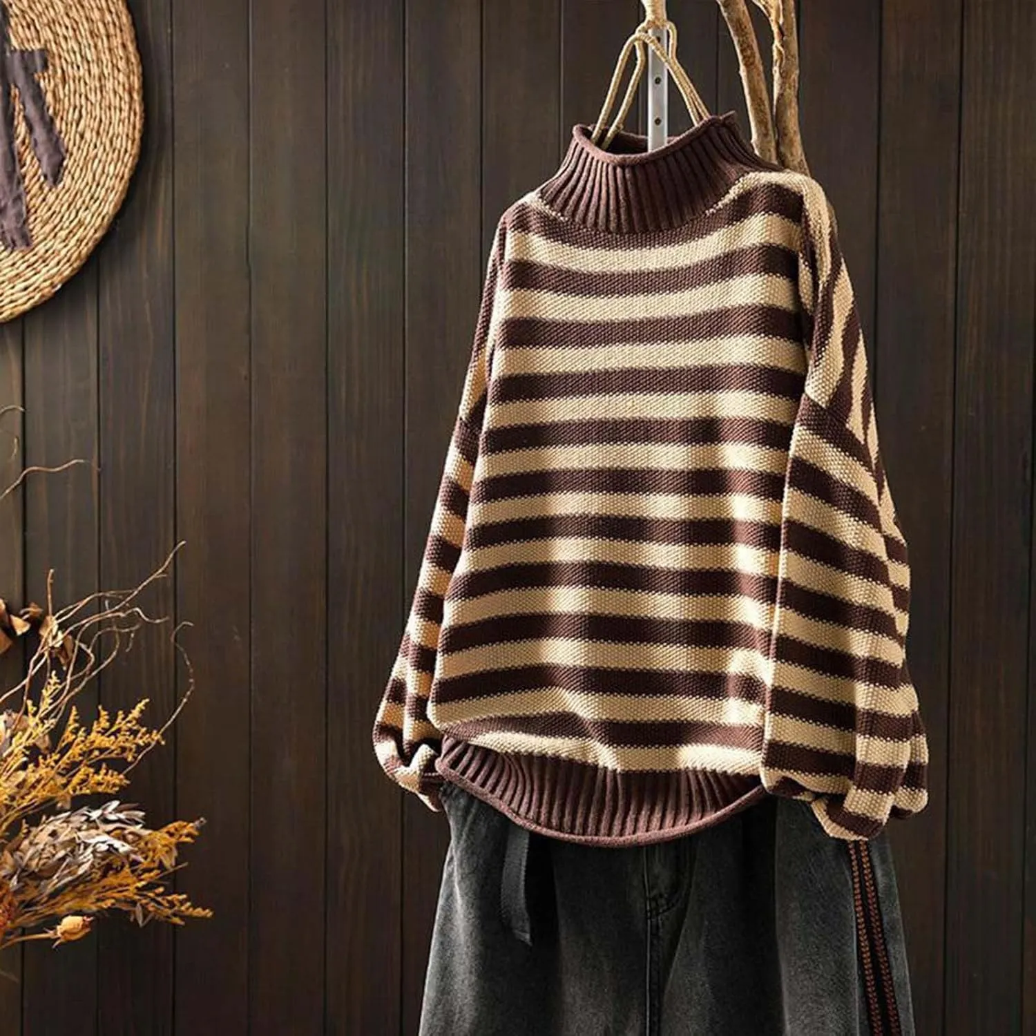 Womens Turtleneck Sweater Cozy Sweaters for Women Oversized Sweater Chucky Sweater