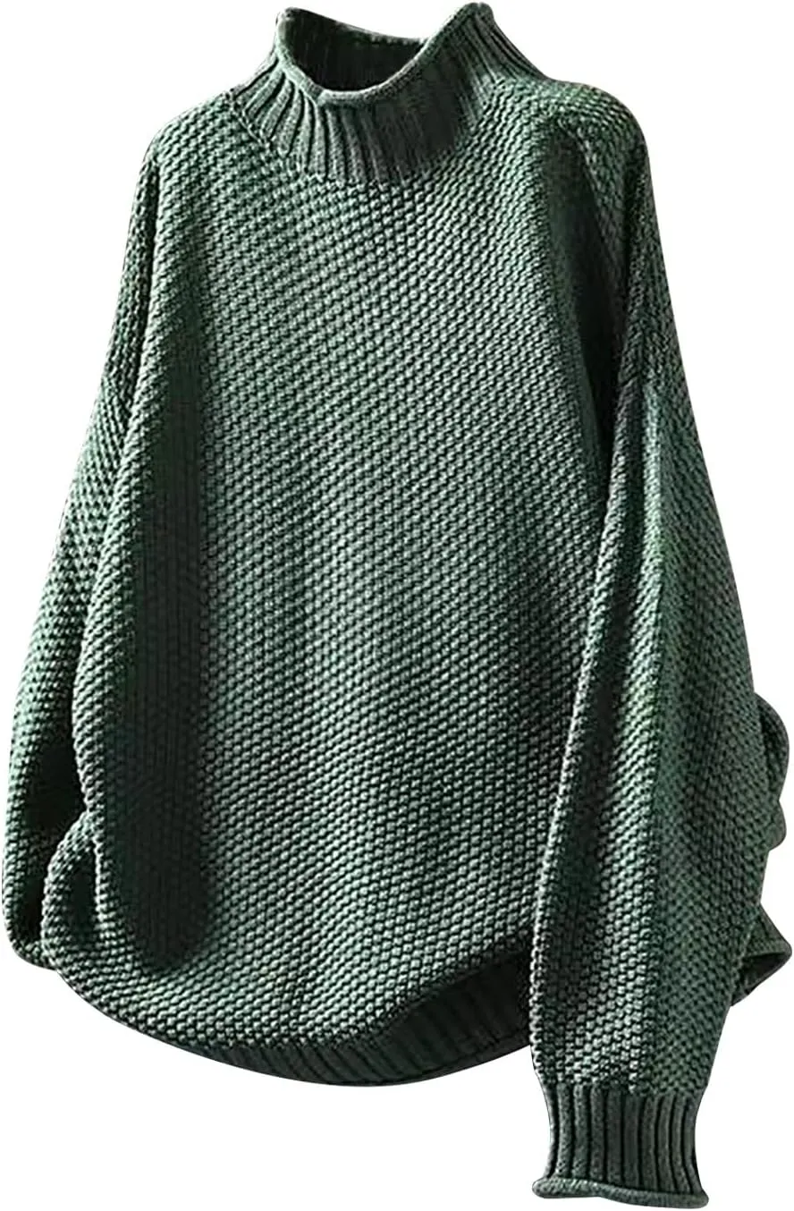 Womens Turtleneck Sweater Cozy Sweaters for Women Oversized Sweater Chucky Sweater