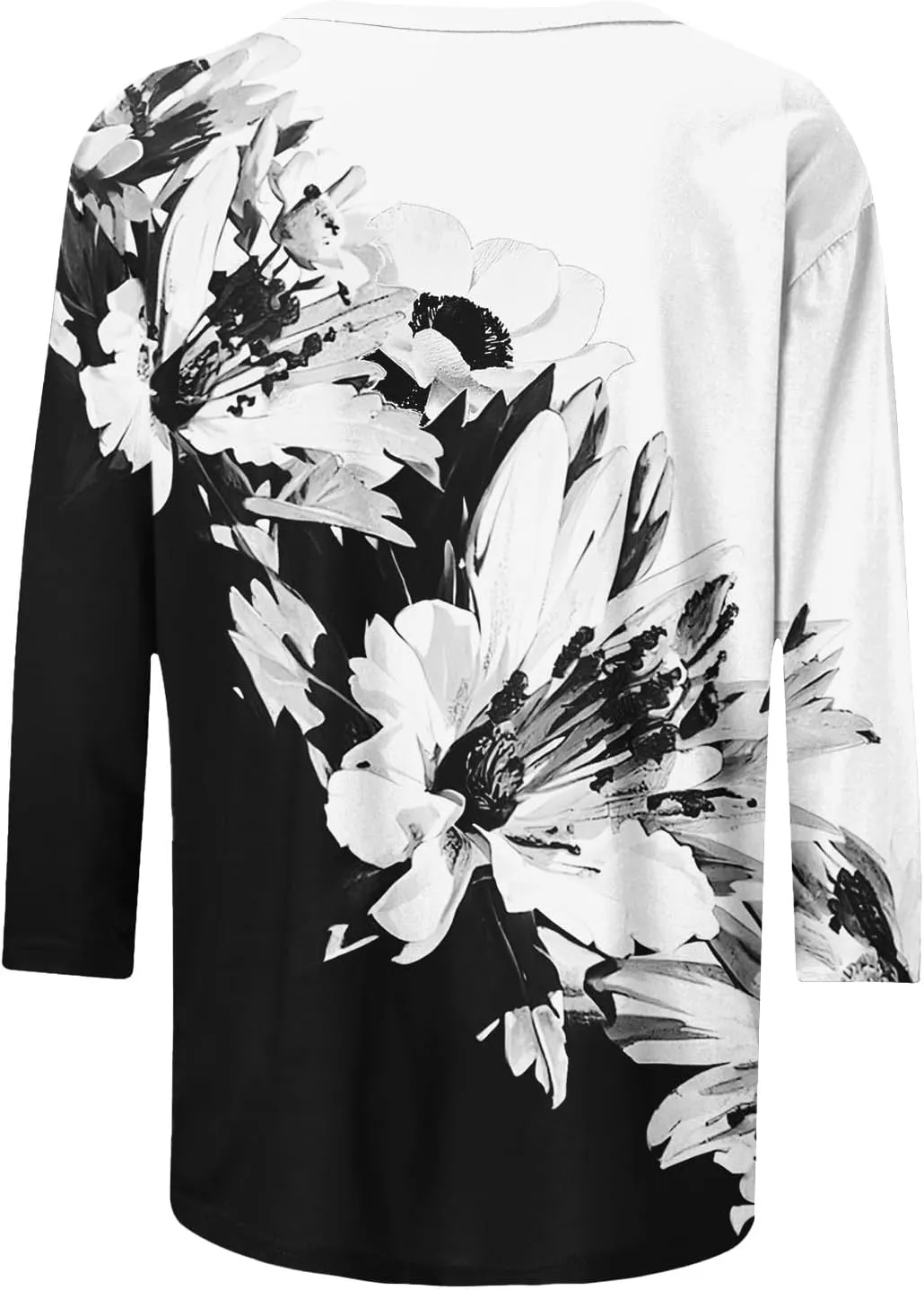 Womens Vintage Print Summer Blouses Elbow Length Casual Tops 3/4 Sleeve Tshirts Shirts Loose Fit Ladies Clothing 2024